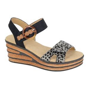 Cipriata Womens/Ladies Danta Leopard Print Sandals / Black
